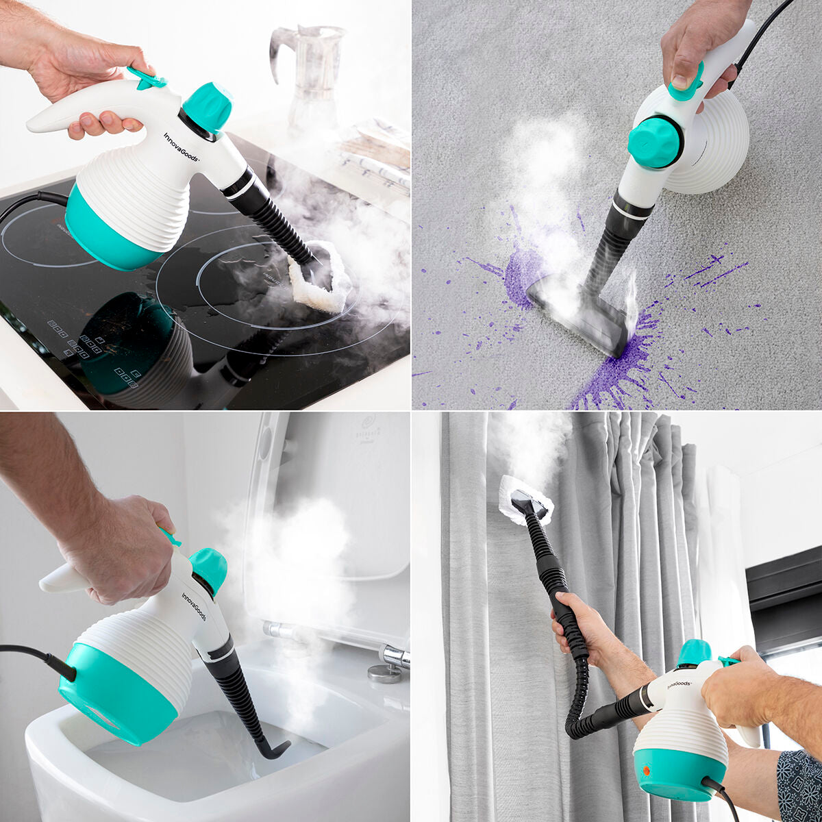 Multi-purpose, 9-in-1 Hand-held Steamer with Accessories Steany InnovaGoods 0,35 L 3 Bar 1000W