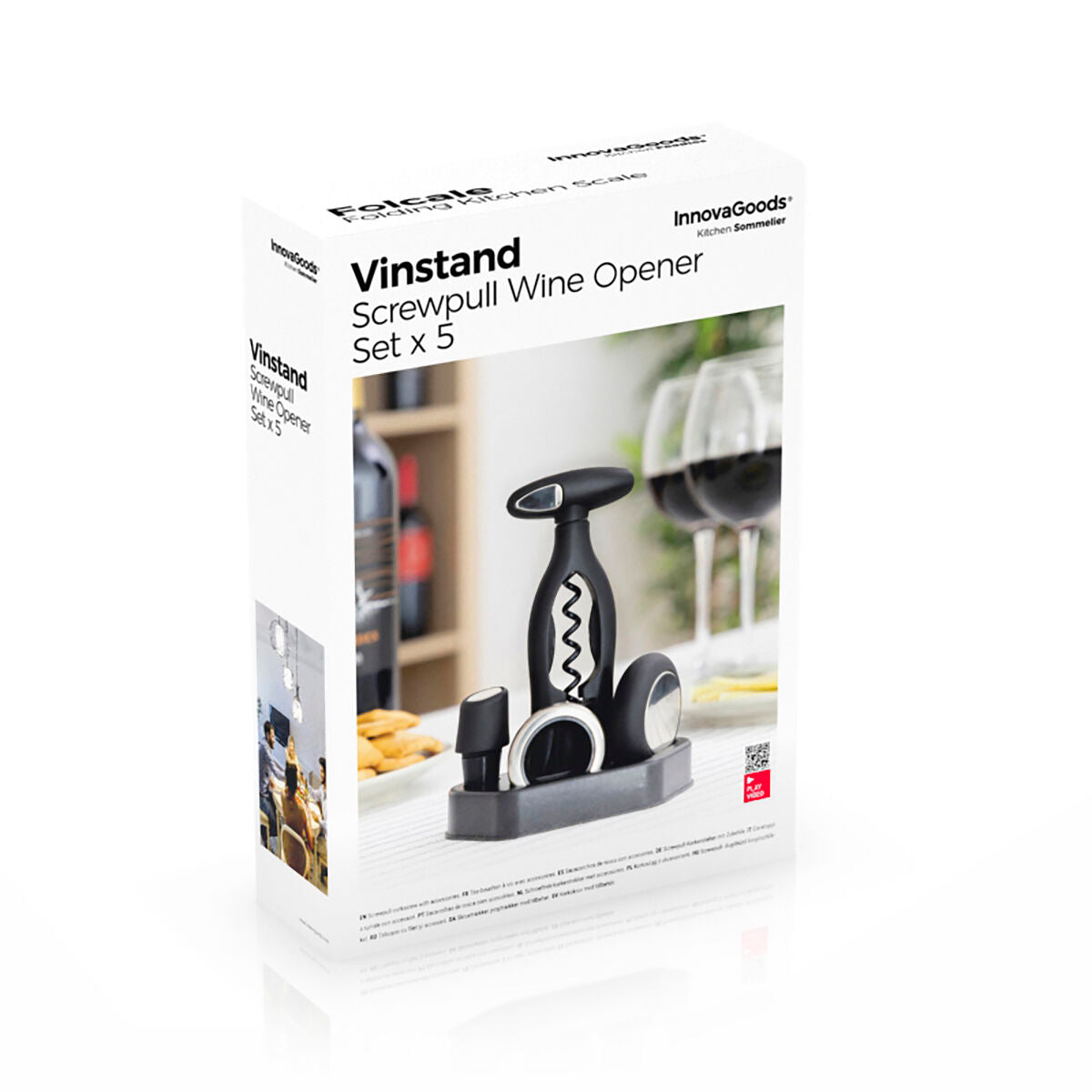 Set of Wine with Spiral Corkscrew and Accessories Vinstand InnovaGoods 5 Pieces