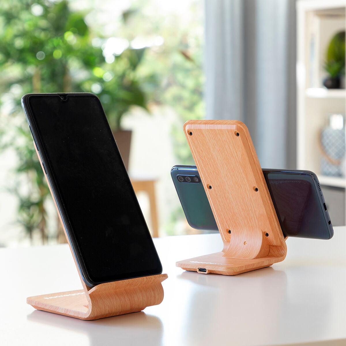 Wood Effect Wireless Charger with Stand Qistan InnovaGoods