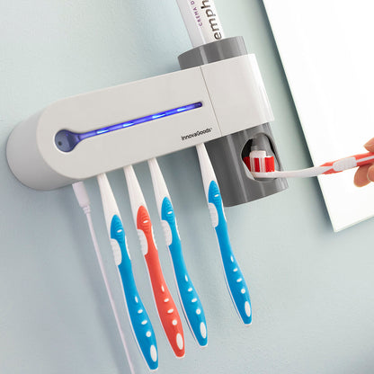 UV Toothbrush Steriliser with Stand and Toothpaste Dispenser Smiluv InnovaGoods