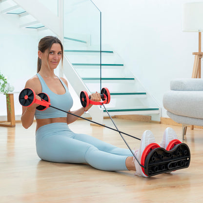 Abdominal Roller with Rotating Discs, Elastic Bands and Exercise Guide Twabanarm InnovaGoods