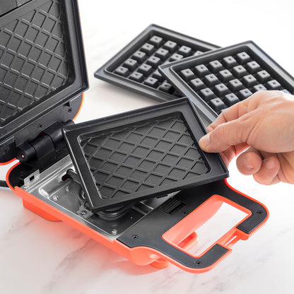 2-in-1 Waffle and Sandwich Maker with Recipes Wafflicher InnovaGoods