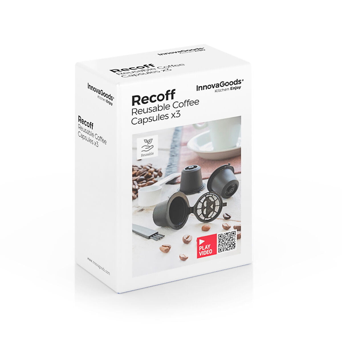 Set of 3 Reusable Coffee Capsules Recoff InnovaGoods