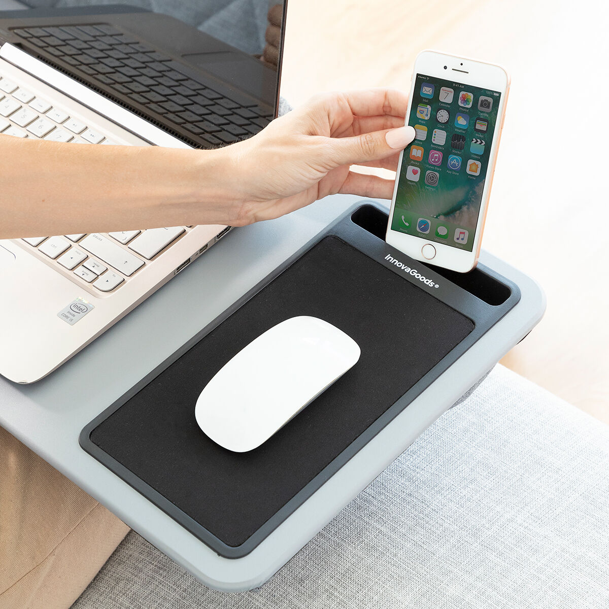 Portable Laptop Desk with XL Cushion Deskion InnovaGoods