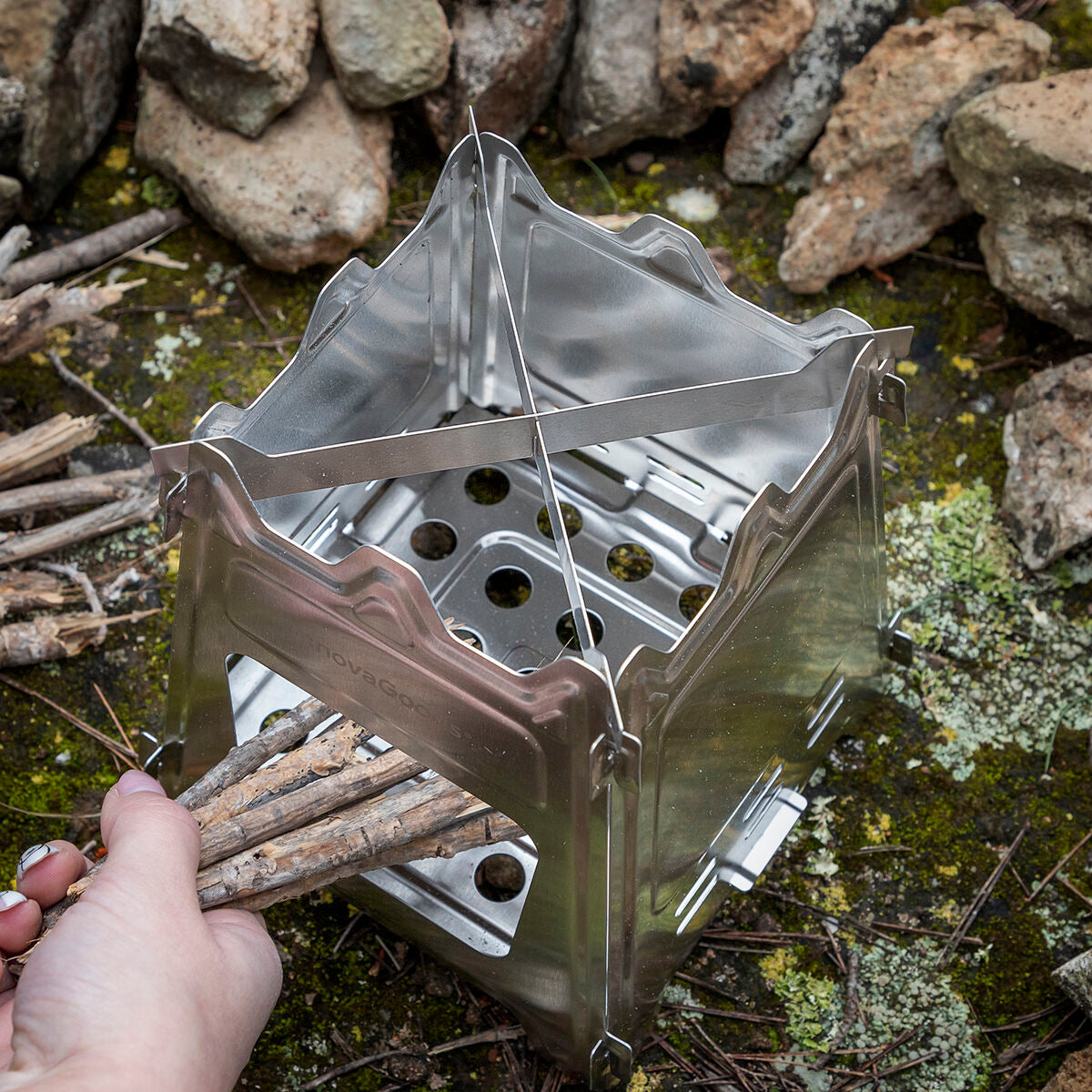 Collapsible Steel Camping Stove Flamet InnovaGoods