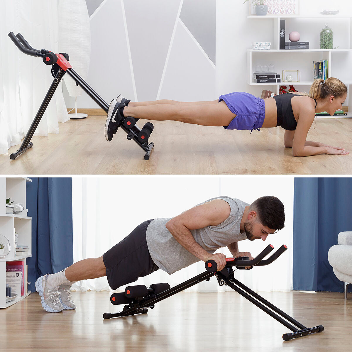 Folding Abdominal Machine with Exercise Guide Plawer InnovaGoods