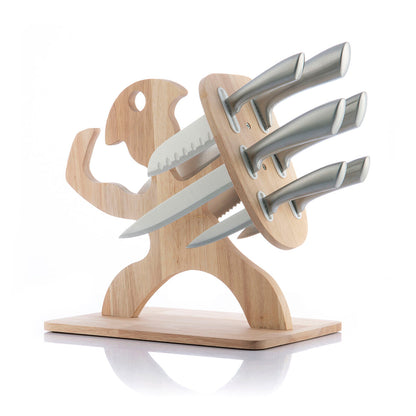 Set of Knives with Wooden Base Spartan InnovaGoods 7 Pieces