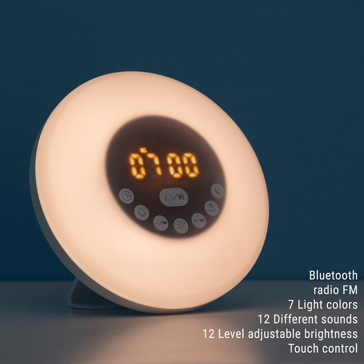 Rechargeable Sunrise Alarm Clock with Speaker Slockar InnovaGoods