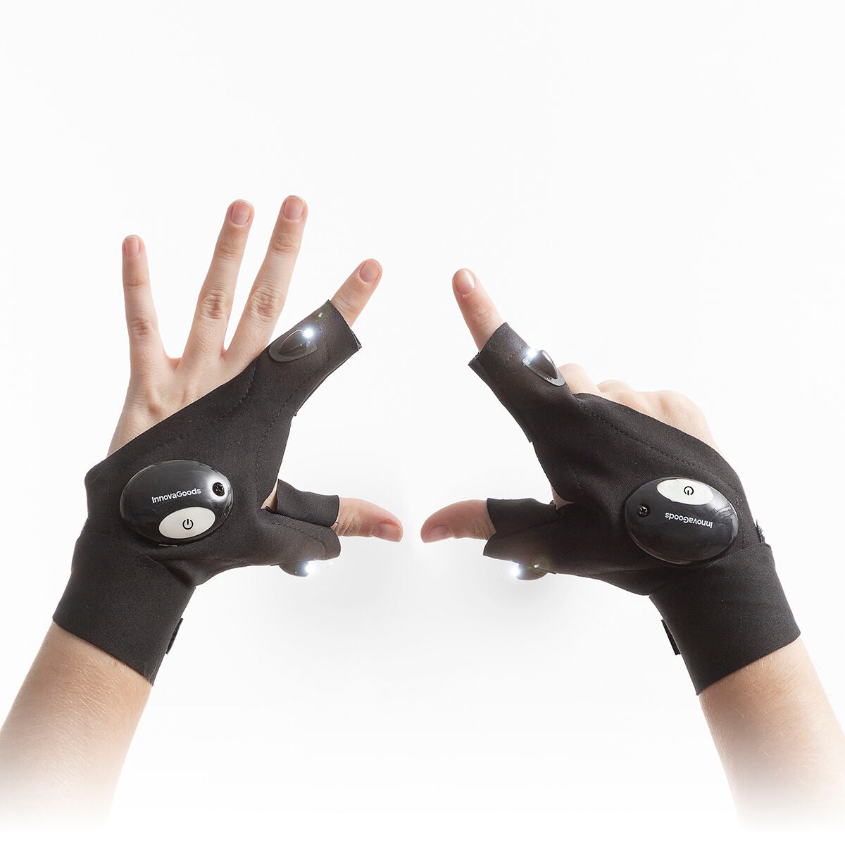 Gloves with LED Light Gleds InnovaGoods 2 Units